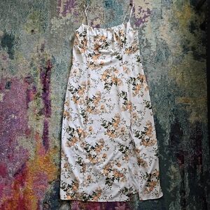 Floral Sun Dress Cream & Peach